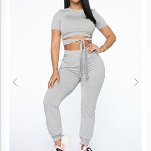 Fashion Nova Jogger set shirt and jogger pants
